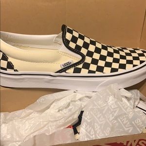 checkered vans slip on